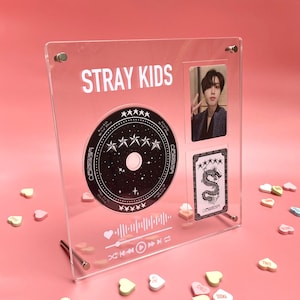 Custom KPOP CD Acrylic display stand with 2 photocard slots