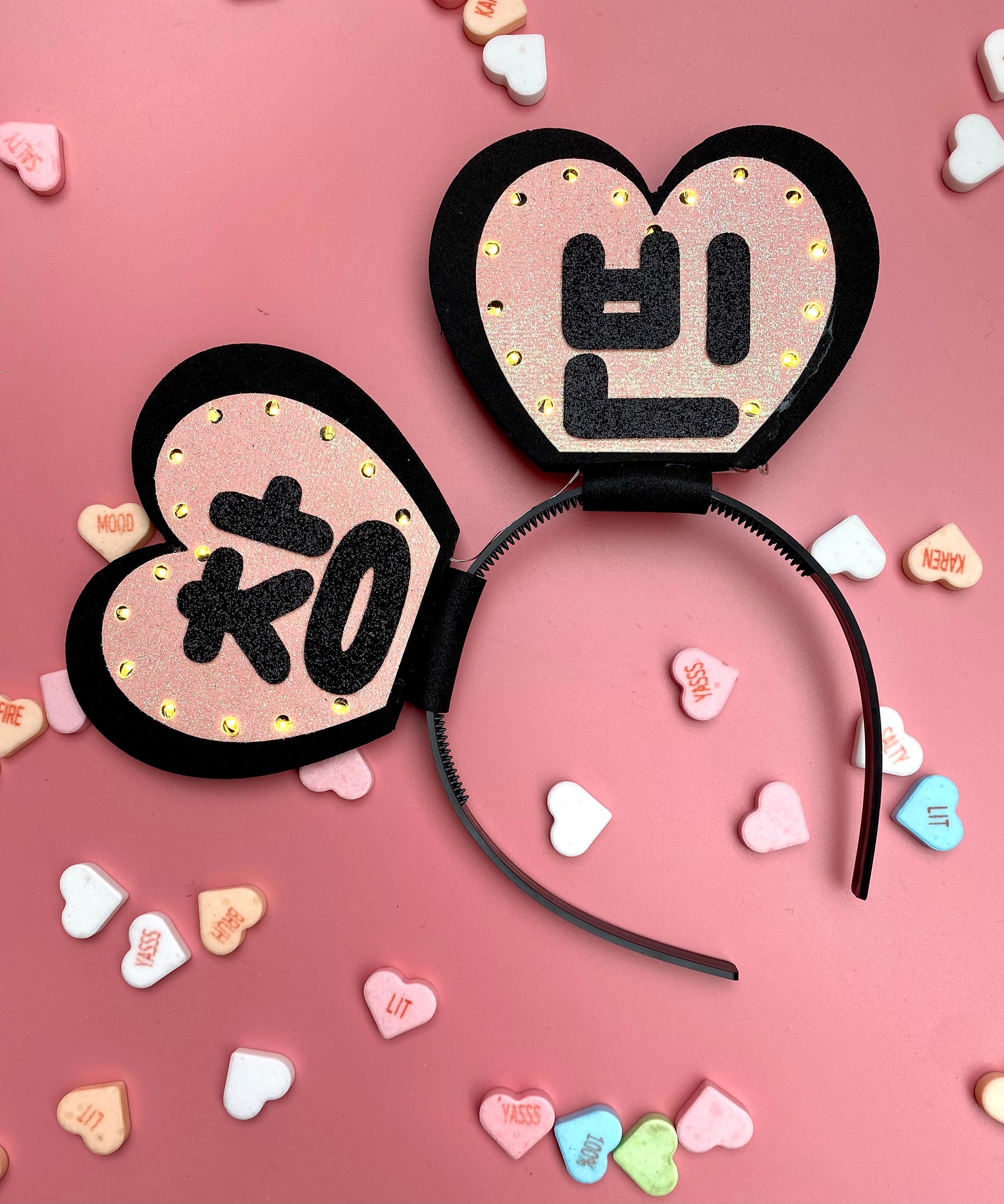 Custom LIGHT UP KPOP Bias Hangul Concert Heart Headband - Etsy display picture 2
