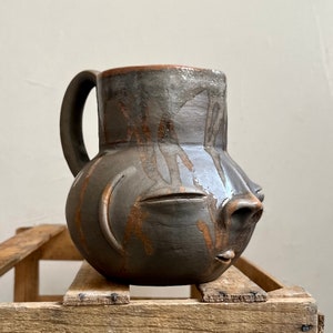 Ceramic Face Jar Taller Coatlicue Atzompa Oaxaca Oaxacan Glazed Kettle Vase Jar Zapotec Indigenous Mud Clay Mexican Mexico Pottery Santa