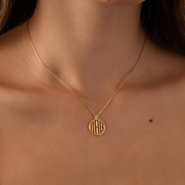 Monogram Initial Necklace-Custom Monogram Letter Necklace-Personalized Birthday Gift For her-Personalized Jewellery-Valentines Day Gift