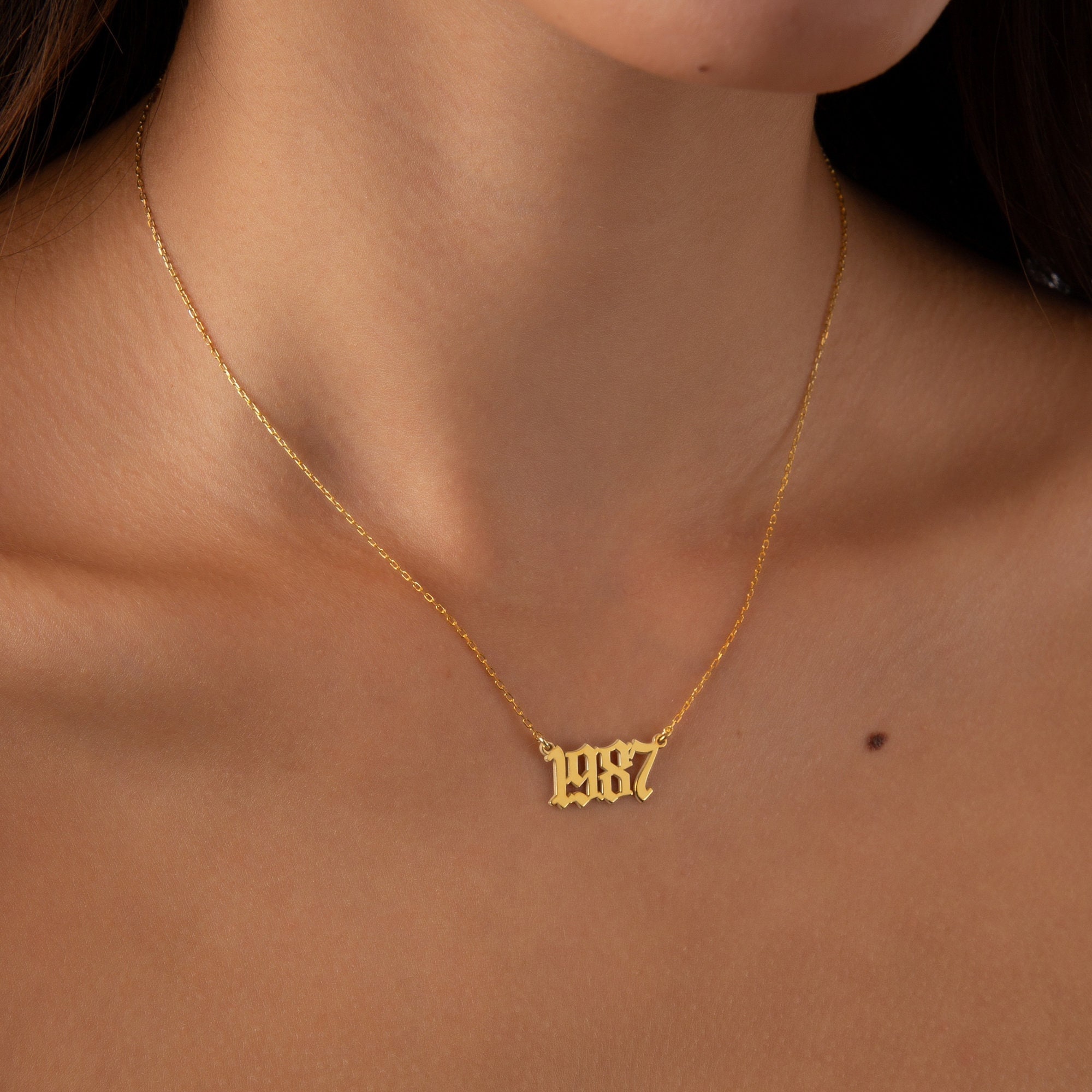 Old english year necklace shop