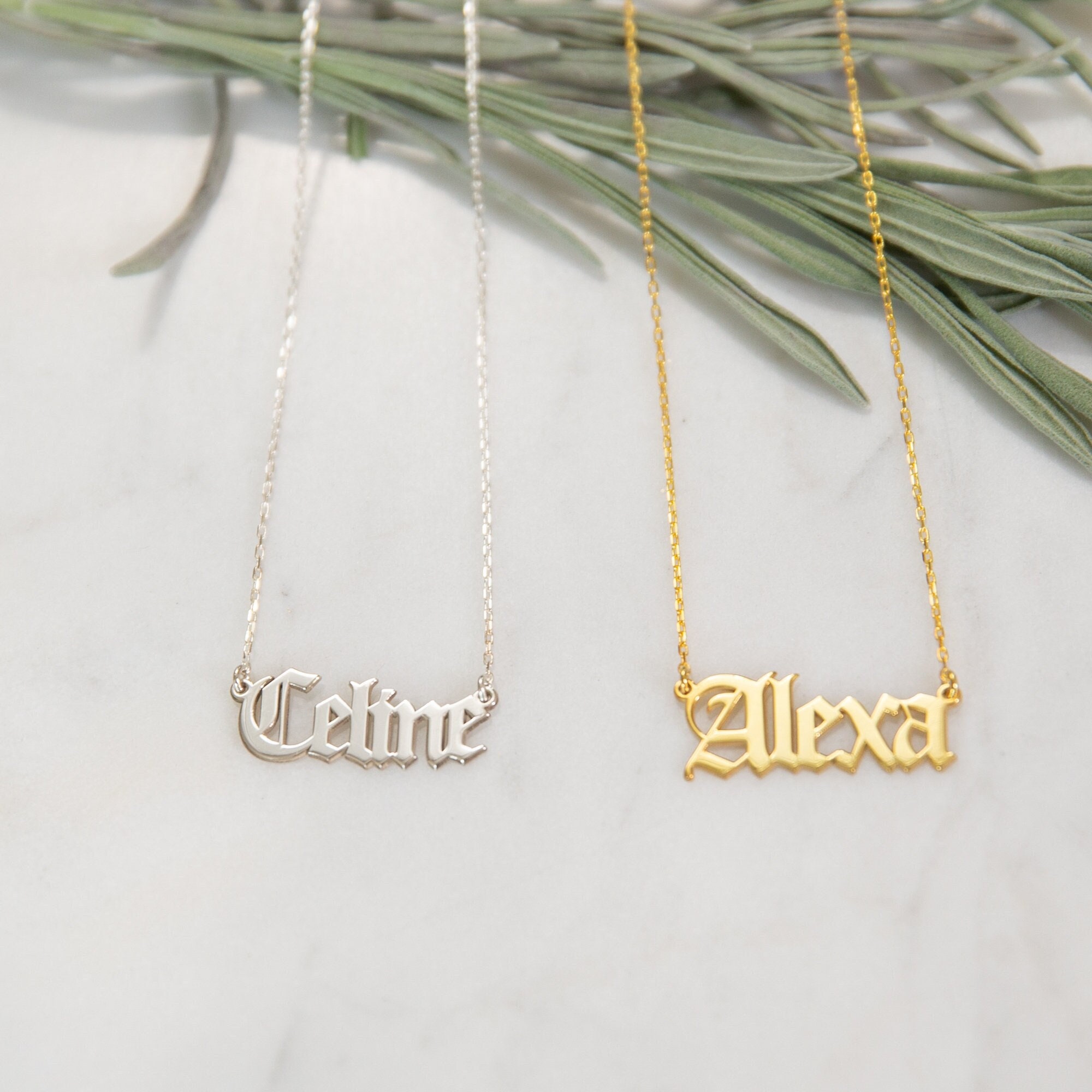 9ct Gold Gothic Old English Initial Pendant or Necklace - Optional Chain - Decorative Fancy Gold Letter Pendant