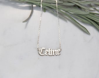 Old English Letter Necklace -  Name Necklace -Personalized Name Necklace-Personalized Jewellery-Gothic Name Necklace-Moms Jewellery