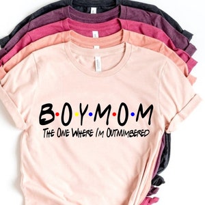 Mom of boys outnumbered shirt, Boy Mom Shirt, Mothers Day Gift, Custom Mom Of Boys Shirt, Mom Graphic Tshirt, Personalized Shirt For Mom