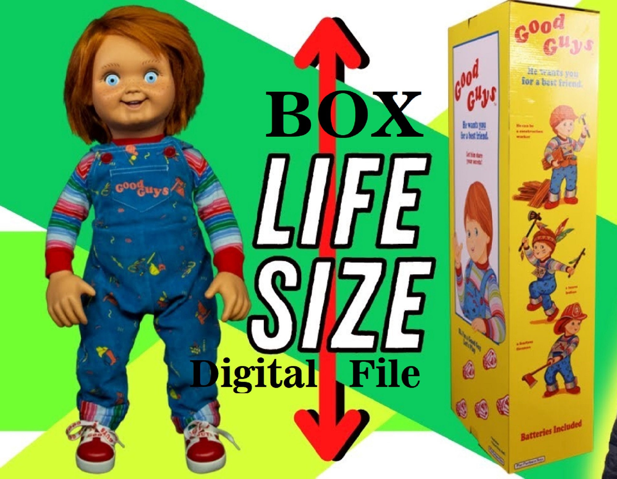 Chucky Good guy doll Box Digital File, Good guy doll box, Life Size ...