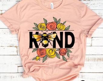 Bee Kind Graphic Tee: Cottagecore Floral Shirt