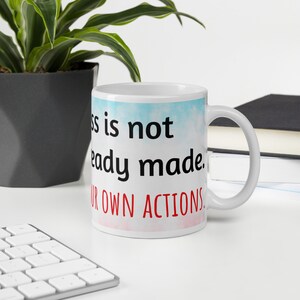The MINDFUL Morning Mug. Mindfulness Gift, Motivational quote Mug, Self Care mug, Wellbeing mug, Mindset mug, Hapiness coffee mug