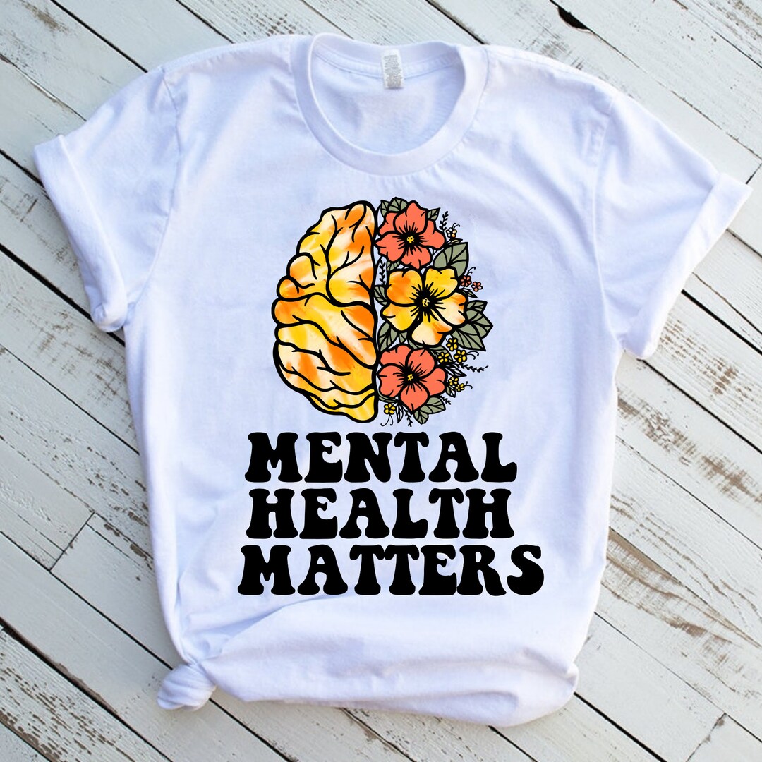 Mental Health Matters Shirt: Floral Brain Graphic Tee - Etsy