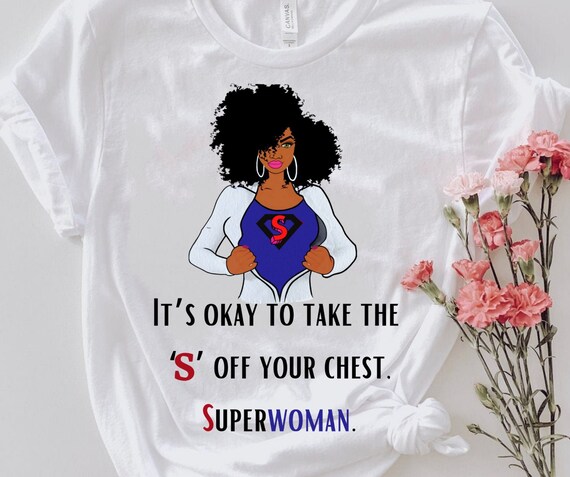 Black superwoman t shirt Clearance