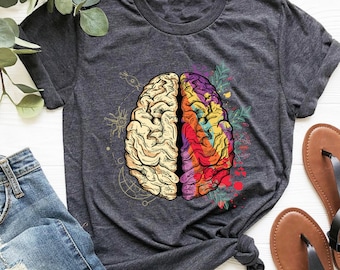 Floral Brain T-Shirt: Anatomical Neurology Tee