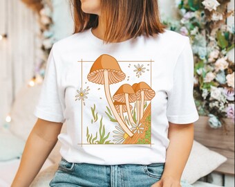 Maglietta Mushroom Cottagecore: maglietta per amanti della natura botanica