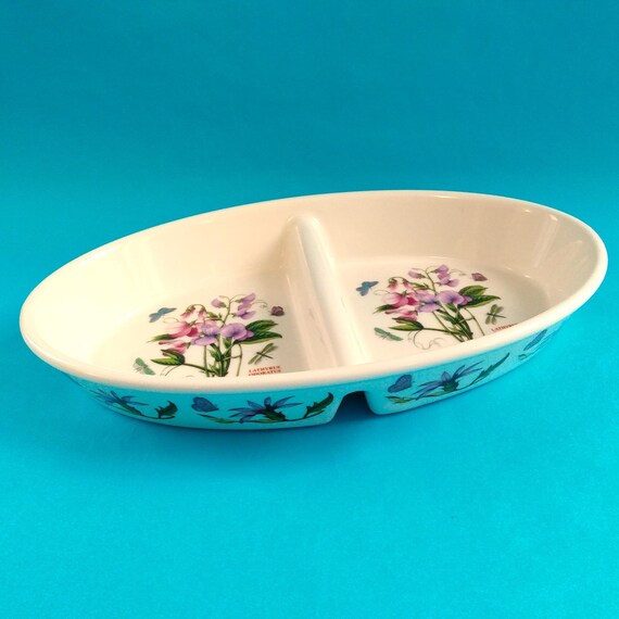 Portmeirion Botanic Garden oval divided serving dish Sweet Pea design