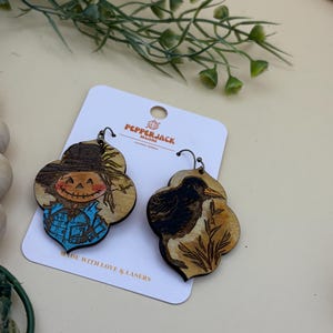 Pendientes de espantapájaros y cuervos hechos a mano: joyería otoñal de estilo marroquí