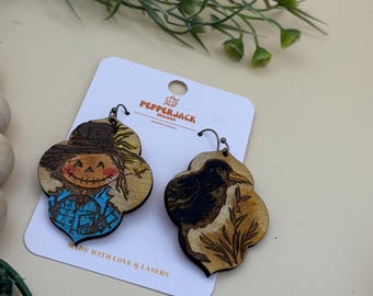 Handmade Scarecrow & Crow Earrings: Moroccan Style Fall Jewelry