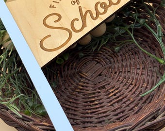 First & Last Day of School Pennant Sign | Reversible School Photo Prop | Engraved Back to School Flag | First Day And Last Day Keepsake