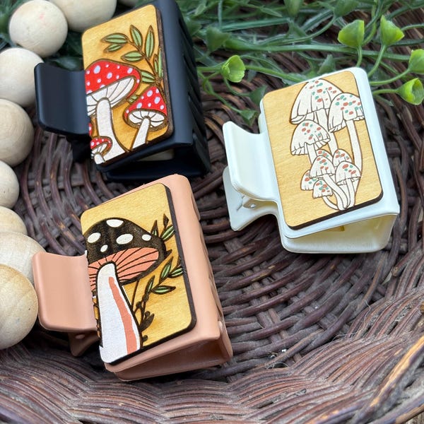 Mini-klauwclips paddenstoel | Boho paddestoelhaarspeldjes | Leuke haaraccessoires | Schattige haarspeldjes voor haar | Cadeau voor haar