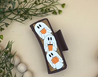 Ghosts Drinking Coffee Hair Clip: Spooky Halloween Accessory