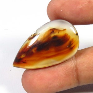 Handmade Montana Agate Gemstone, Natural Montana Agate Cabochon, 32x19 mm, Pear Shape, Montana Polished Agate Gems Loose For Jewelry Making