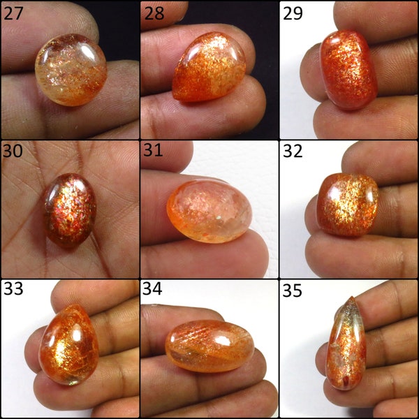 Bestseller Sparkle Confetti Sunstone, Red Sparkle Sunstone Gemstone, Natural African Sunstone Cabochon, 7-30 Carats, Sunstone Loose For DIY