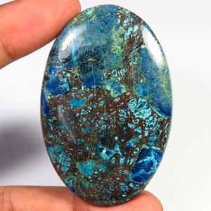 Handmade Azurite Gemstone, 55x36mm, Oval Shape, Natural Blue Azurite Cabochon, 135Cts, Azurite Smooth Polished Gems Loose For DIY Creations