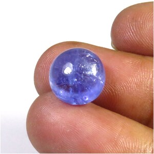 Splendido cabochon di tanzanite naturale lucidato, 11 mm, pietra preziosa liscia di tanzanite blu africana, 8,60 ct, tanzanite rotonda sfusa per uso in gioielleria.