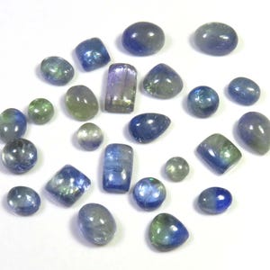 Cabochão de mistura de biotanzanita 100% natural, 73 unidades, pedra preciosa de biotanzanita africana AAA+, 6-13 mm, 24 peças, tanzanita cor de pescoço de pavão, lote a granel