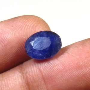 Handmade Faceted Cut Sapphire Gems, 9x7 mm, Top Natural Blue Sapphire Gemstone, 4Cts, Sapphire Polished Oval Cabs Loose For Jewelry Creation