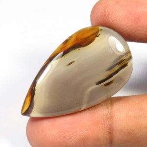 Natürliche Montana Achat Cabochon, Montana Achat Edelstein, 38 x 22 mm, Birnenform, handgemachte Montana Achat polierte Edelsteine lose für die Schmuckherstellung