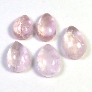 Morganite Pear Cabochon, 25cts, Natural Morganite Gemstone, 12-15mm, Morganite Loose For Jewelry, 5pcs, Healing Gemstone, Wholesale Lot,