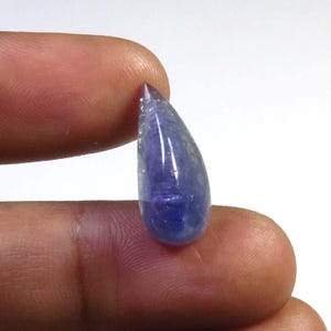 Pierre précieuse fantaisie bleue tanzanite bio, 7 cts, cabochon africain de tanzanite bio, 19 x 8 x 7 mm, tanzanite bio naturelle lisse en vrac pour bijoux,