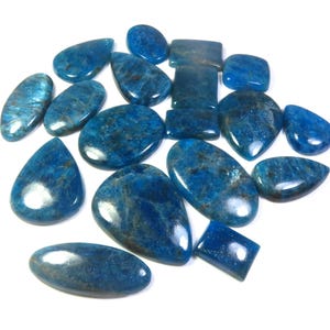 Cabochon en apatite naturelle de haute qualité, 32-70 cts, pierre précieuse d'apatite bleue, apatite semi-précieuse, pierre de guérison d'apatite pour bijoux,
