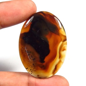 Natural Montana Agate Cabochon, Montana Agate Gemstone, 40x29 mm, Oval Shape, Handmade Montana Agate Gems Loose For Jewelry Use And Gifts
