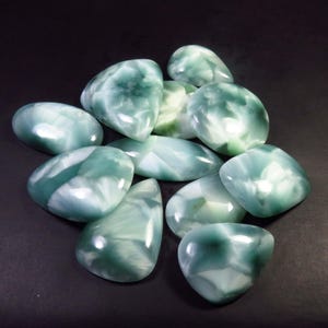 Cabochon di emimorfite verde, 42-75 carati, splendida pietra preziosa di emimorfite, 35x21 - 50 x 35 mm, chatoyant di emimorfite, gemme per la creazione di gioielli,
