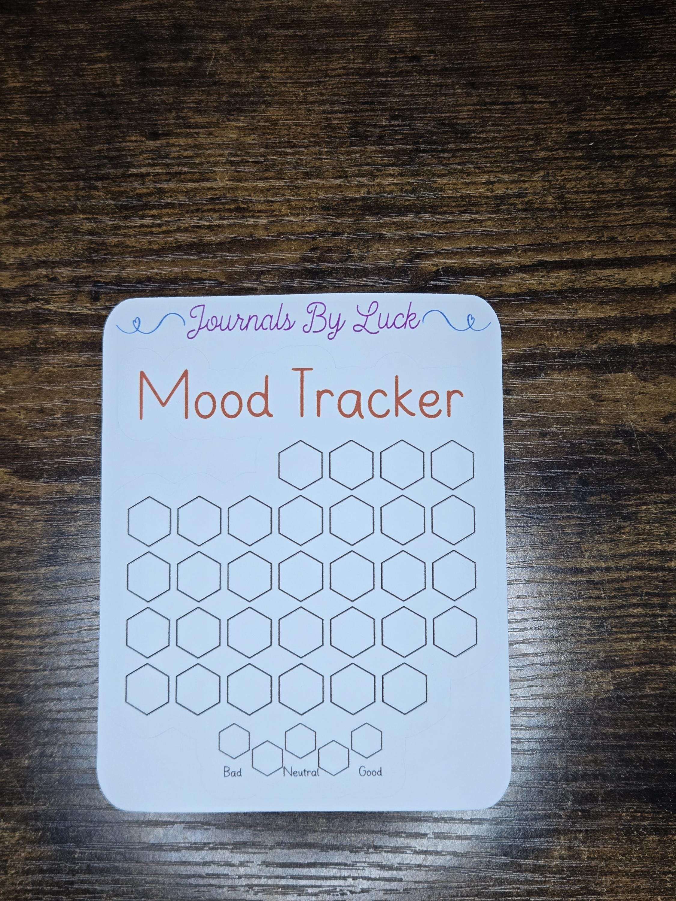 Mood Tracker Sticker Sheet | 31 Hexagon Stickers to Track Daily Mood ...