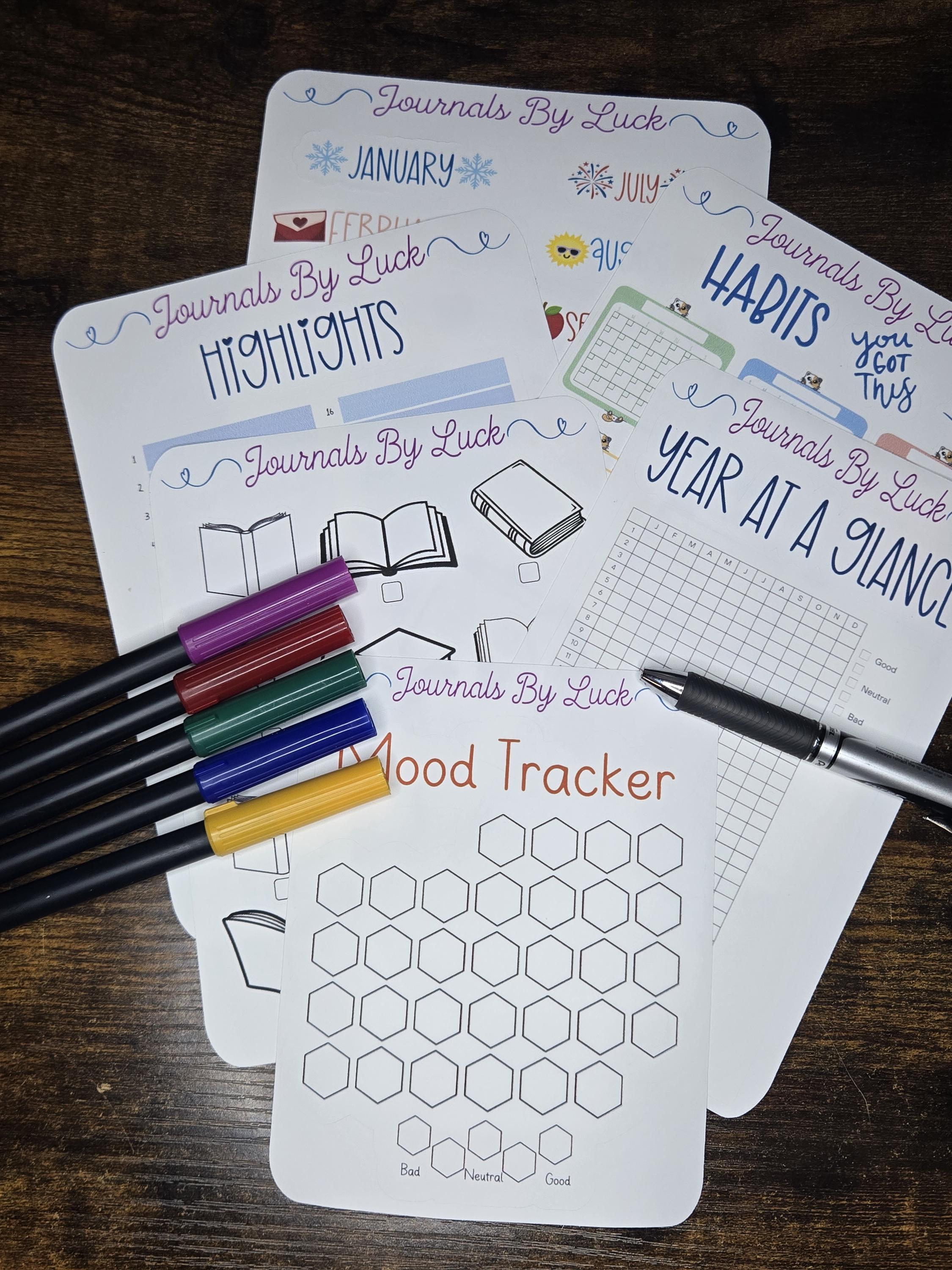 Mood Tracker Sticker Sheet | 31 Hexagon Stickers to Track Daily Mood ...