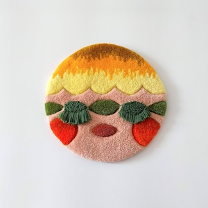 Flow Gal: Handcrafted Tufted Wall Art with Punch Needle Details | Unique Textile Art | Colorful Home Decor | Whimsical Boho Wall Hanging