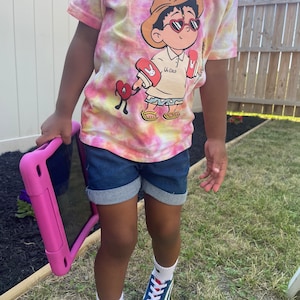 Tie dye bad bunny toddler shirt and adult shirt
