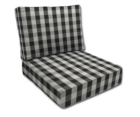Patio Chair Cushions Sunbrella Check Black Deep Seating - Black And White Check Patio Chairs Patio Chair Cushions Sunbrella Check Black Deep Seating - Black And White Check Patio Chairs