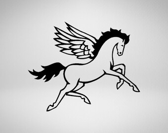 PEGASUS Vinyl Decal Sticker Car Window Bumper Wall Mythical Flying Winged Horse 