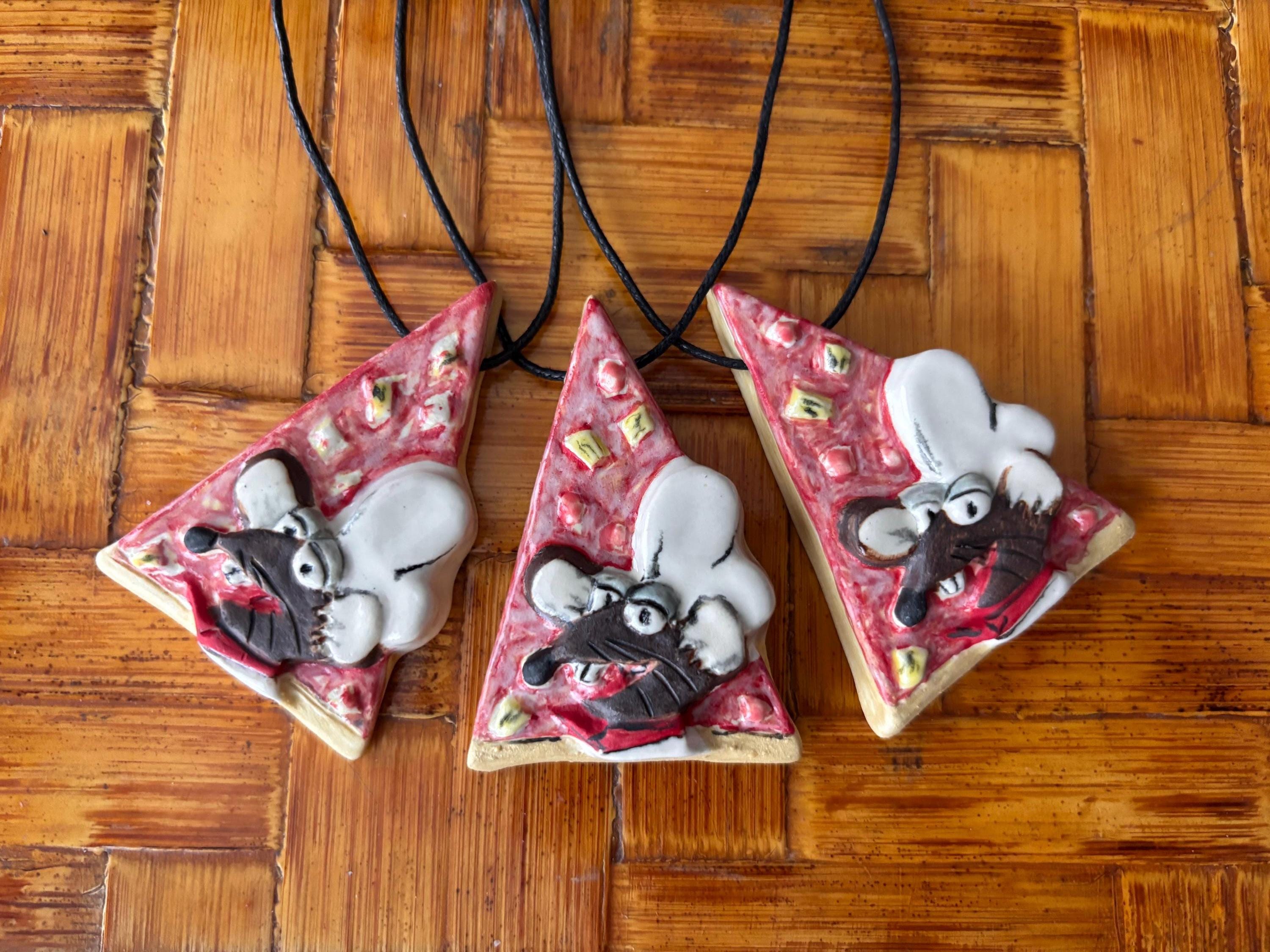 Rat Pizza Pendant Necklace