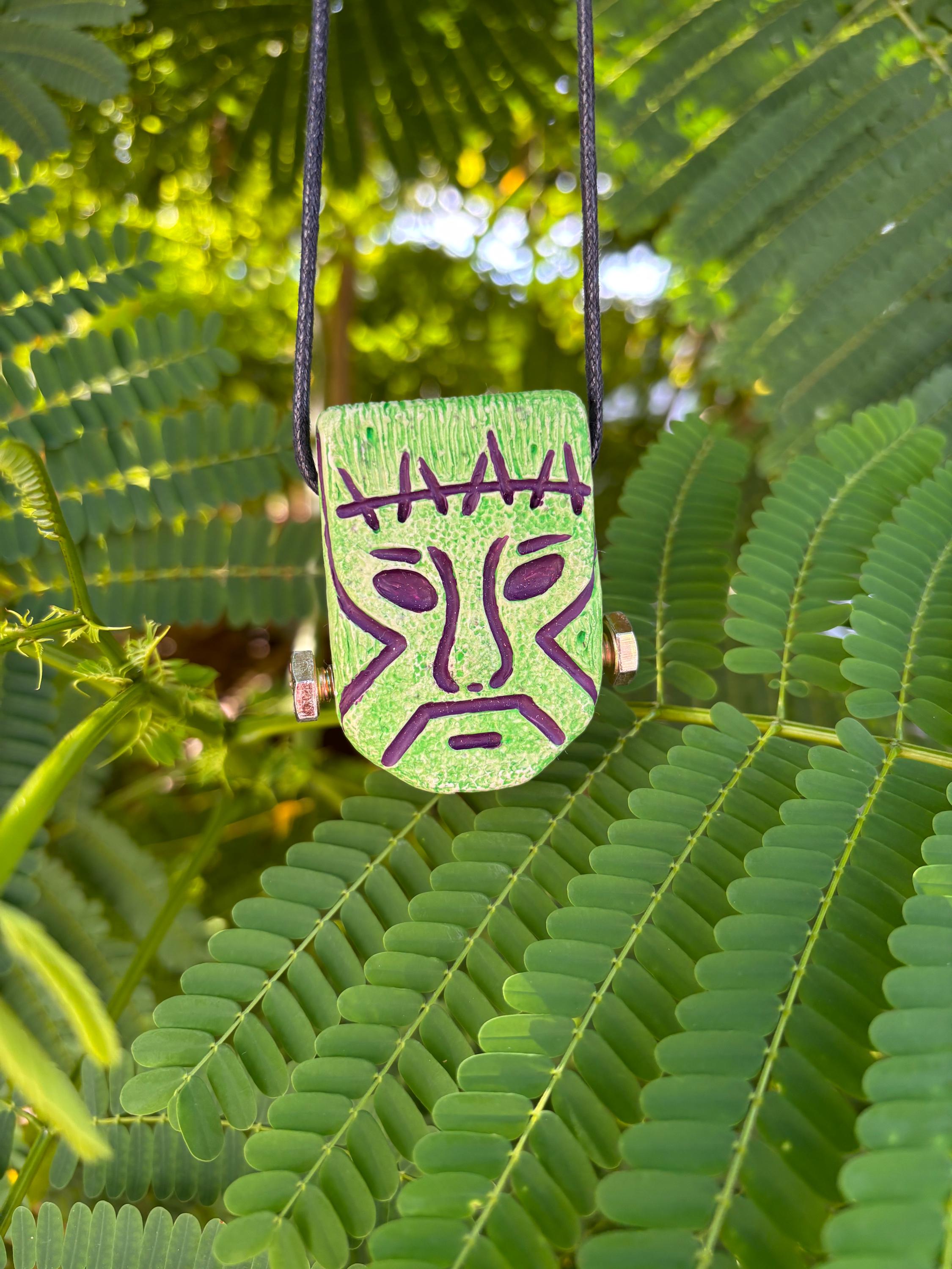 Handmade Resin Franken Tiki Pendant