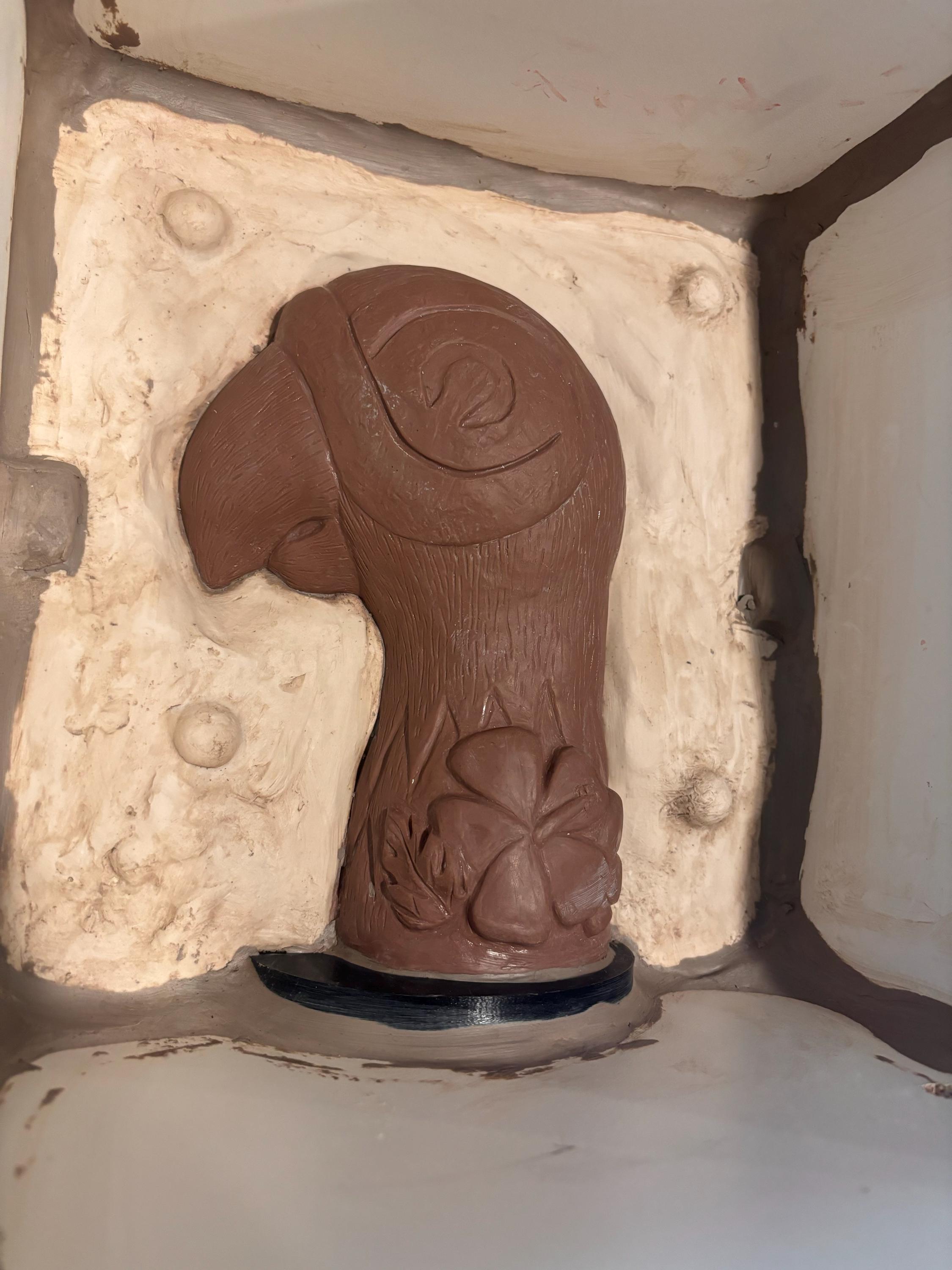 Parrot Head Ceramic Tiki Mug Handmade - Green Seafoam edition - Thumbnail 3