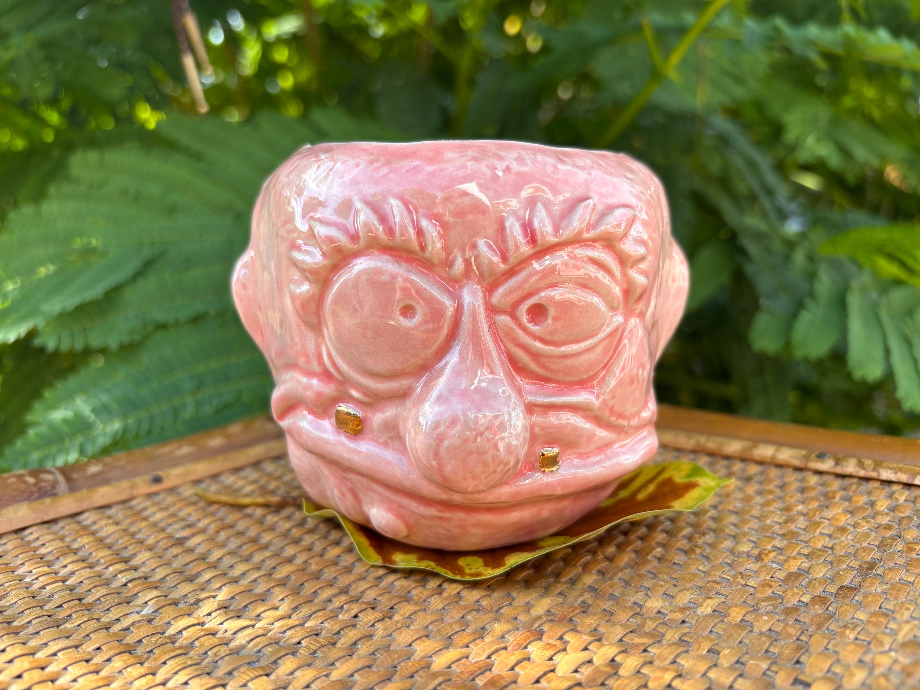 Poison Sassafras - Pink w/ Gold Teeth Edition Tiki Mug Handmade Ceramic