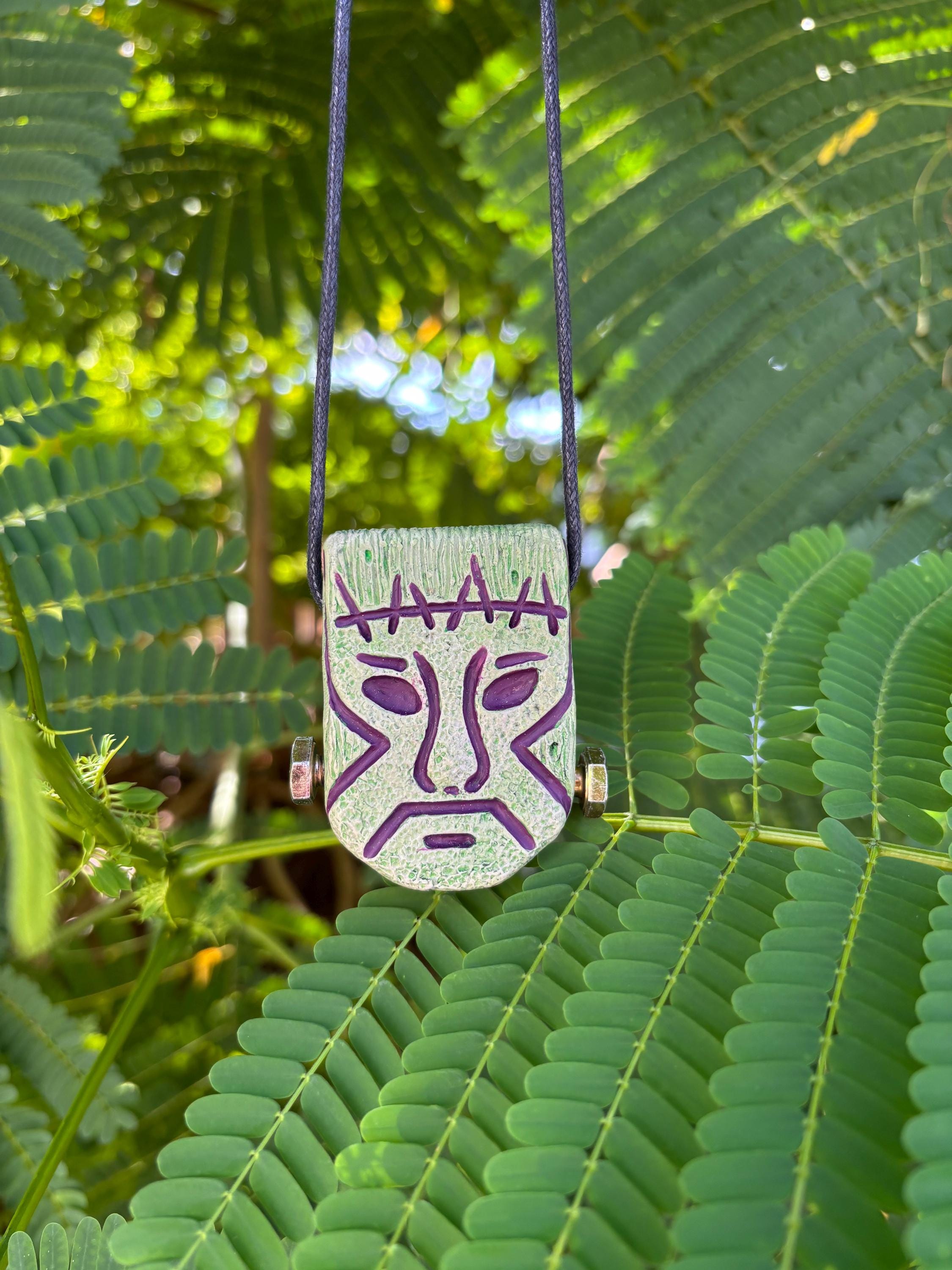 Handmade Resin Franken Tiki Pendant - Thumbnail 2