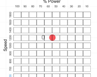 Material Power Test Template, Laser Engrave, Power Grid, Snapmaker 2.0, 10W Laser