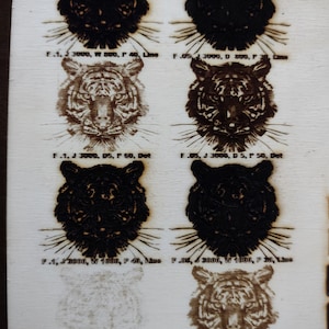 Grayscale test, Black and white material test, Snapmaker 2.0, 10w laser, laser engrave, test template, material test