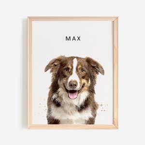 Custom Pet Portraits Using Pet Photo Watercolor Digital Dog Portraits Cat Portraits Custom Dog Portraits Custom Pet Art Pet Drawing Art