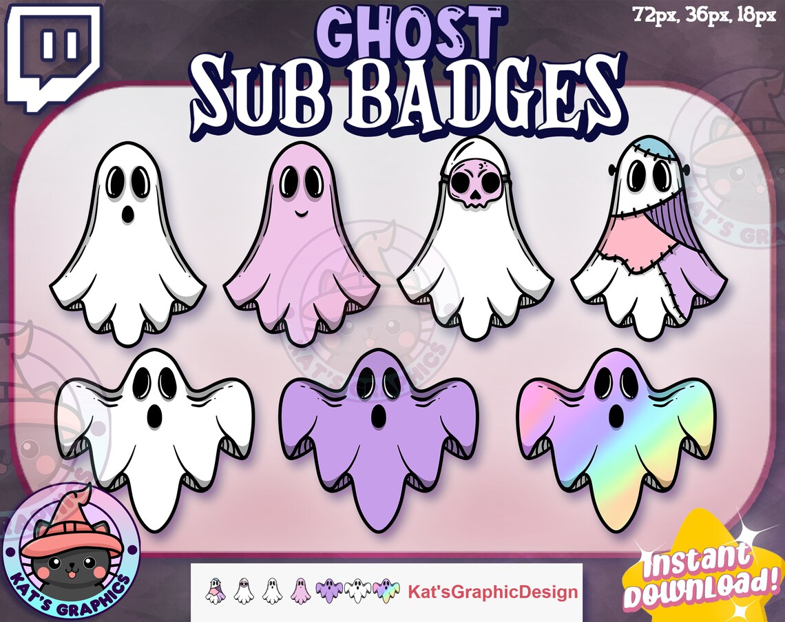 PASTEL GHOSTS Twitch Sub Badges Subscriber Badges Bit Etsy