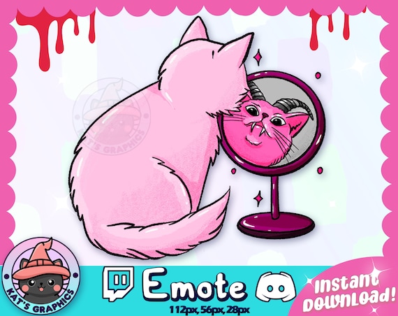 Pink Evil Cat Twitch Discord Emote Channel Points -  Portugal