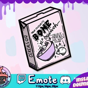 BONE CRUNCH Ceral Twitch Emote | Channel Points | Streamer Emote | Discord Emote | Cute, Stream, Meme, Chat, Funny, Goth, Milk, Purple, Emo